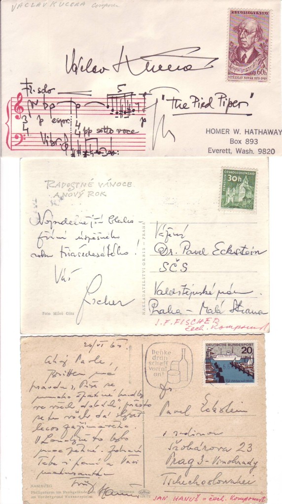 (COMPOSERS--CZECH.) Group of 3 items Signed, or Signed and Inscribed.